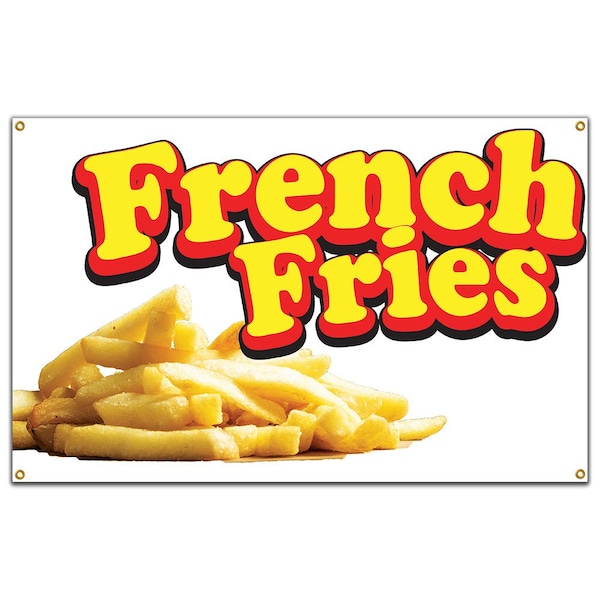 Signmission French Fries Banner Concession Stand Food Truck Single Sided B-72 French Fries19 - main